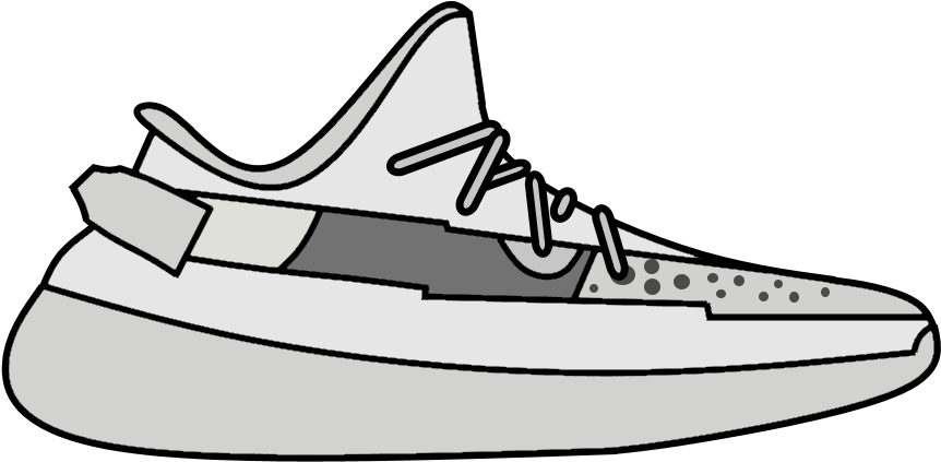 Yeezy Clip Art Black And White - Png Download (910x497), Png Download