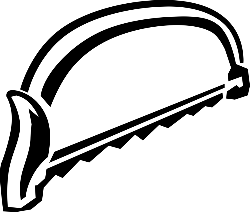 Vector Illustration Of Fine-toothed Metal Cutting Hacksaw Clipart (826x700), Png Download