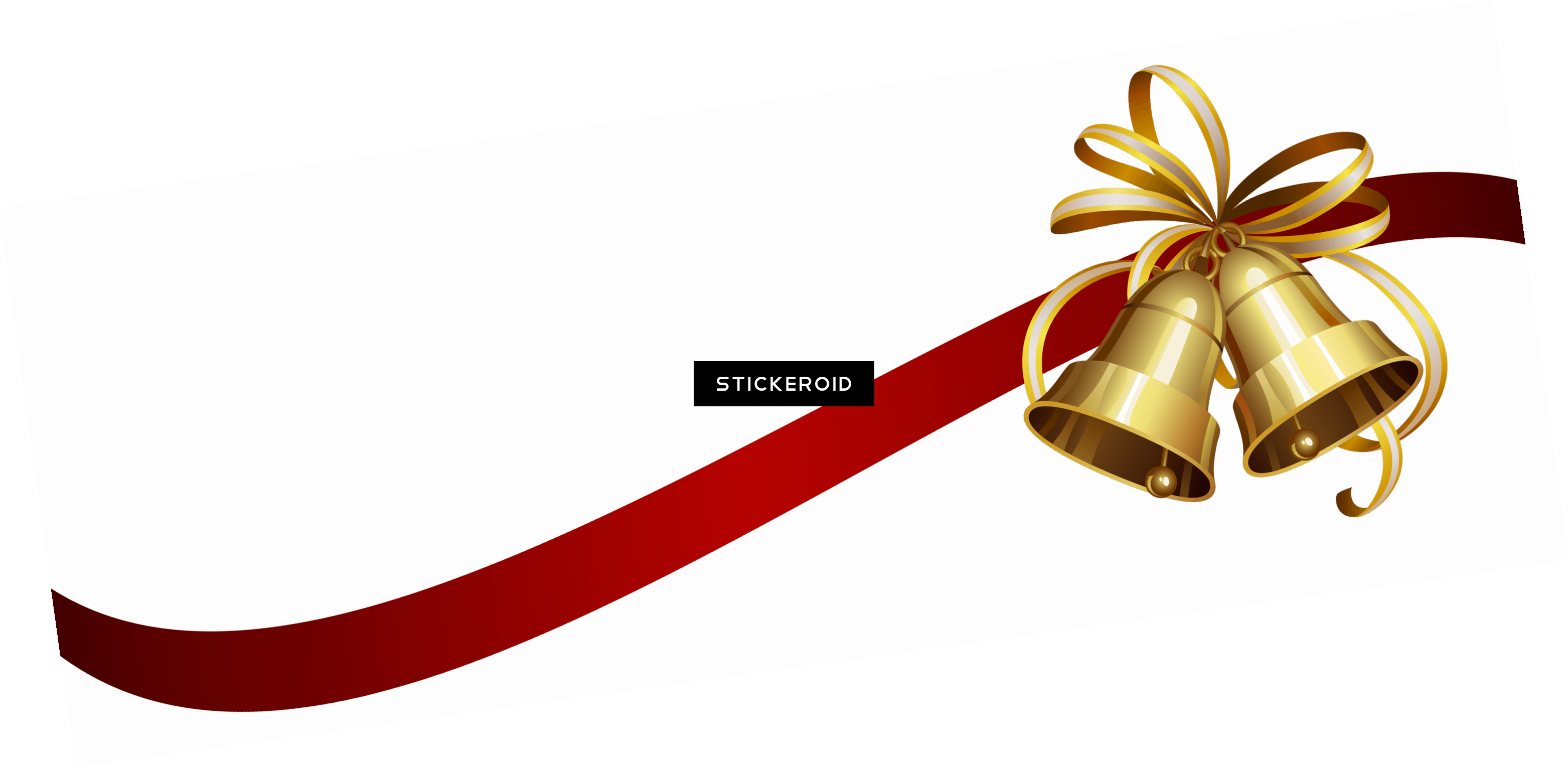 Christmas Ribbon And Bells Clipart (3126x1531), Png Download