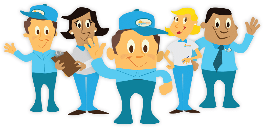 Ellington Ac And Heat Employees Mascots Clipart (900x438), Png Download