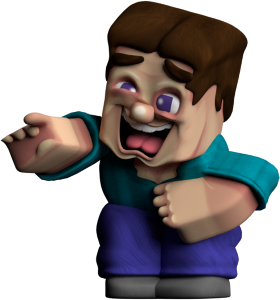 Minecraft - Steve Laughing Clipart (600x602), Png Download