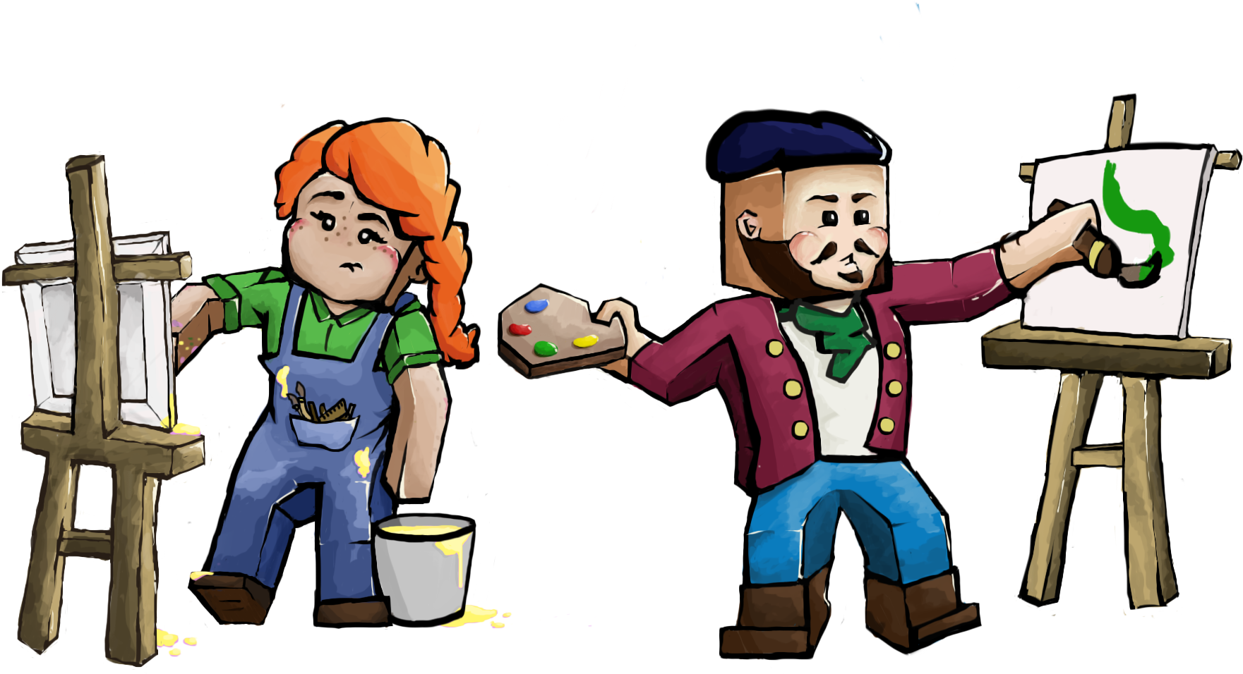 Easel Clipart Canvas - Png Download (1761x956), Png Download