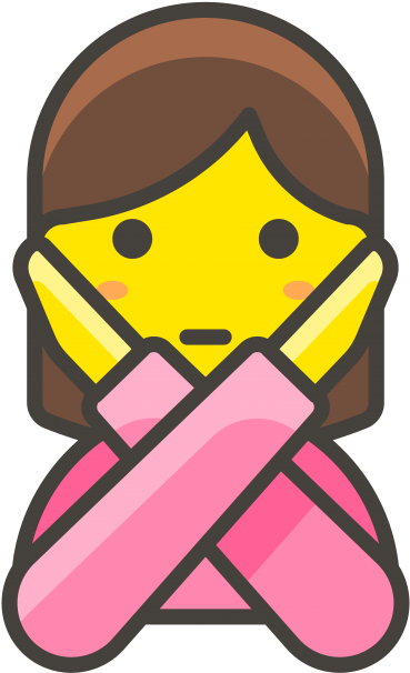 Woman Gesturing No Emoji Clipart (866x650), Png Download