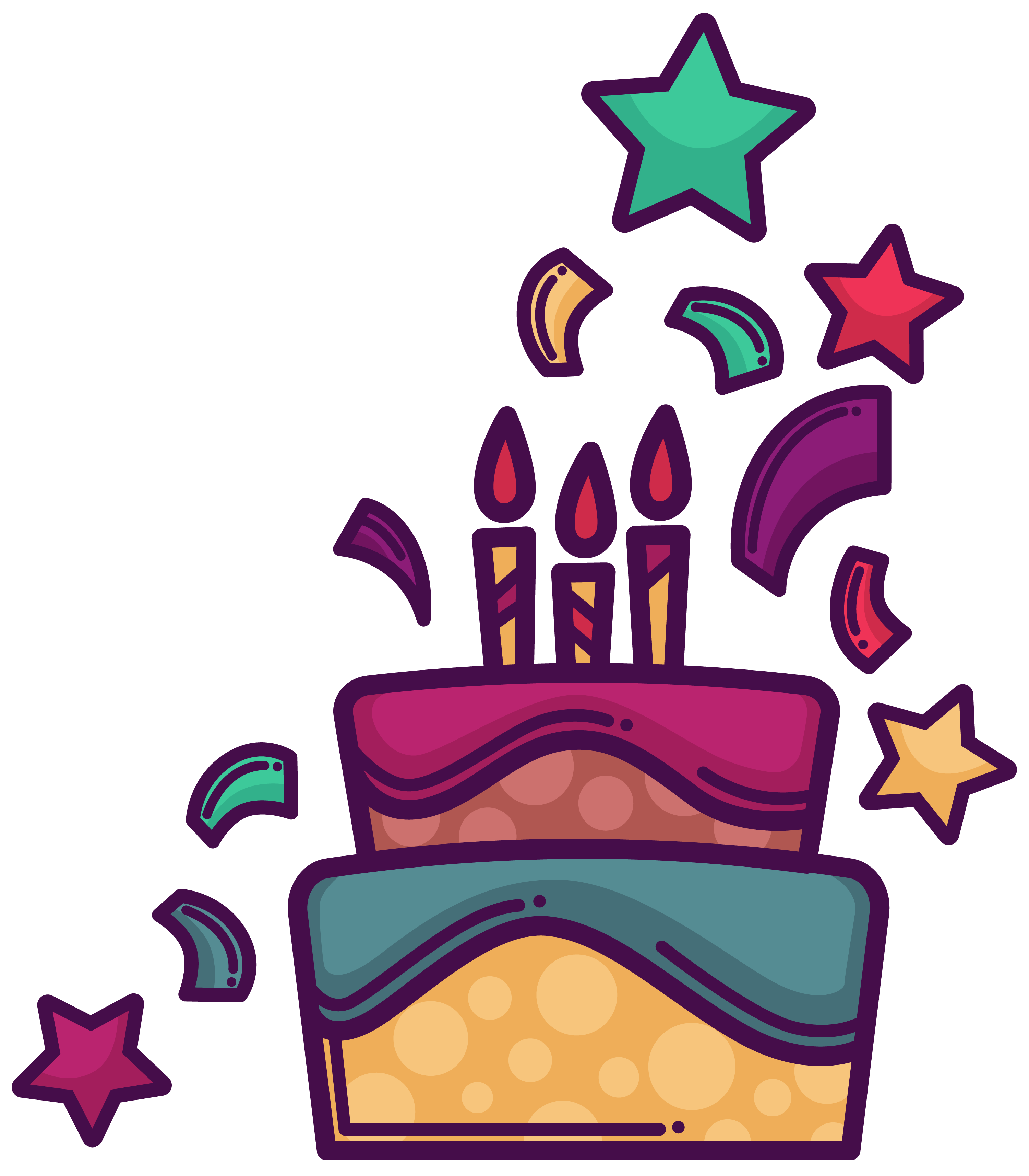 Birthday Cartoon Clip Art Purple Transprent Png Ⓒ Transparent Png (3001x3427), Png Download