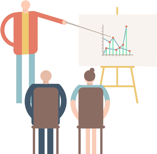 Man Corporate Trains Employees Clipart (569x561), Png Download