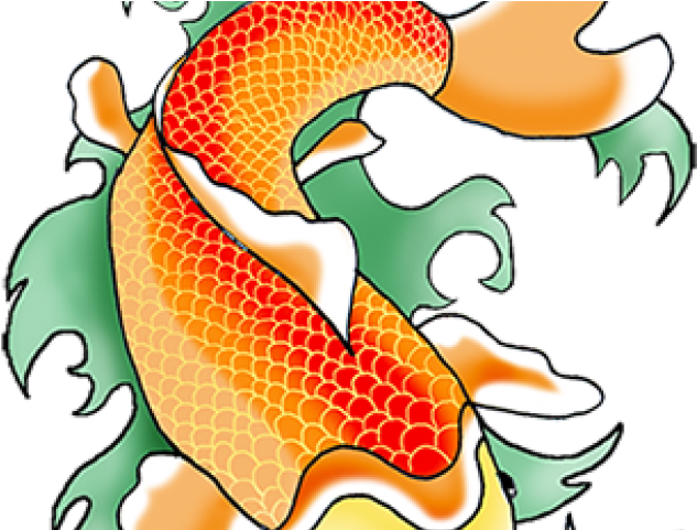 Drawn Koi Carp Charcoal Clipart (640x480), Png Download
