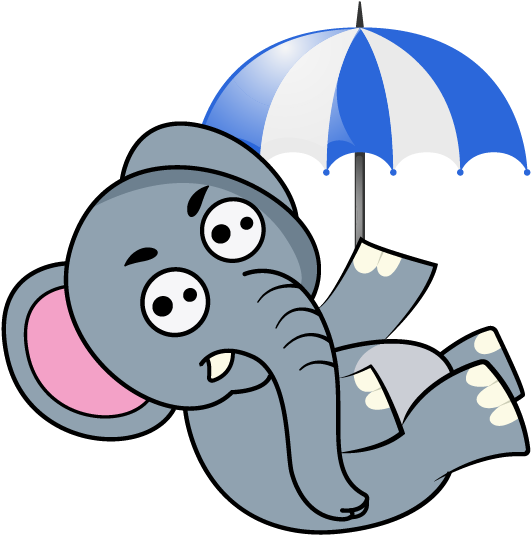 Rainy Elephant Clipart (618x618), Png Download