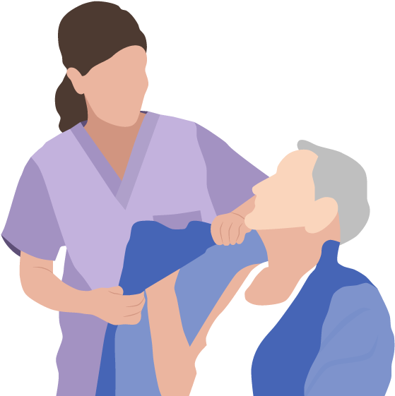 Nursing Associate Helping Man Clipart (842x595), Png Download