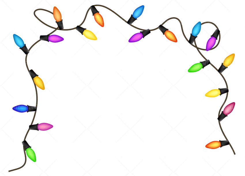 Chirstmas Lights Blue Purple Green Clipart (850x611), Png Download