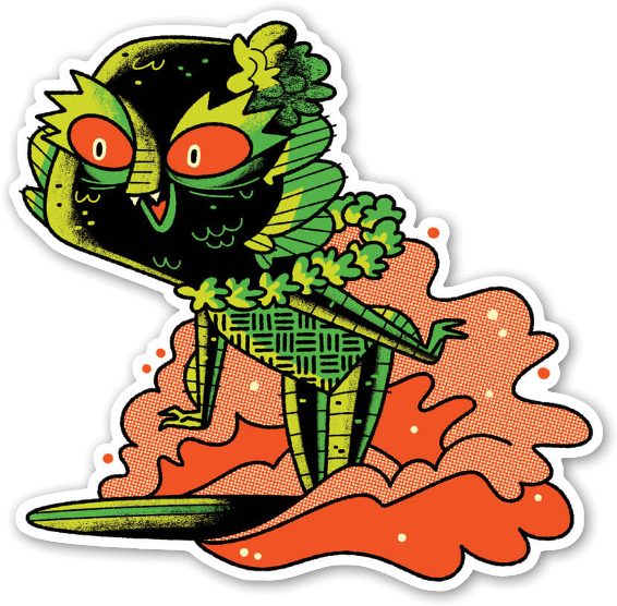 Surfing Creature Clipart (600x589), Png Download