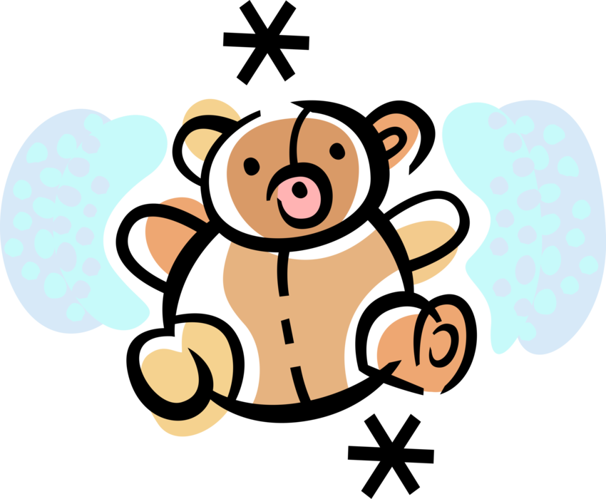 Vector Illustration Of Child's Stuffed Animal Teddy Clipart (850x700), Png Download