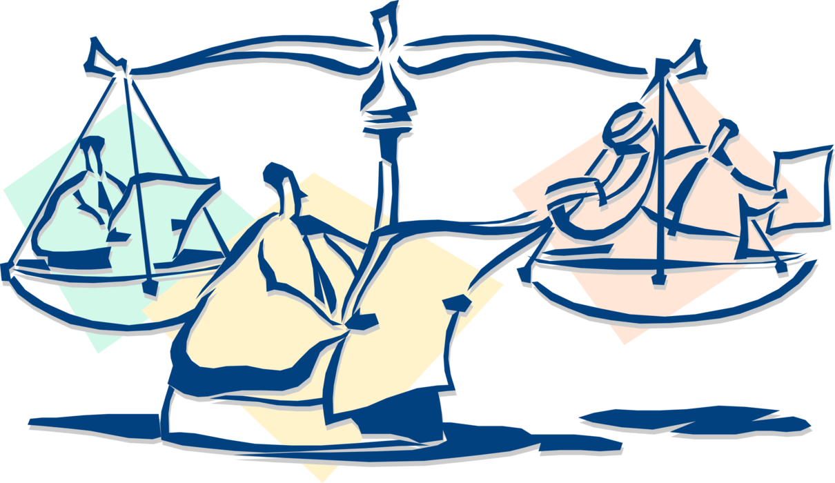 Vector Illustration Of Businessman Weighing The Options Clipart (1210x700), Png Download