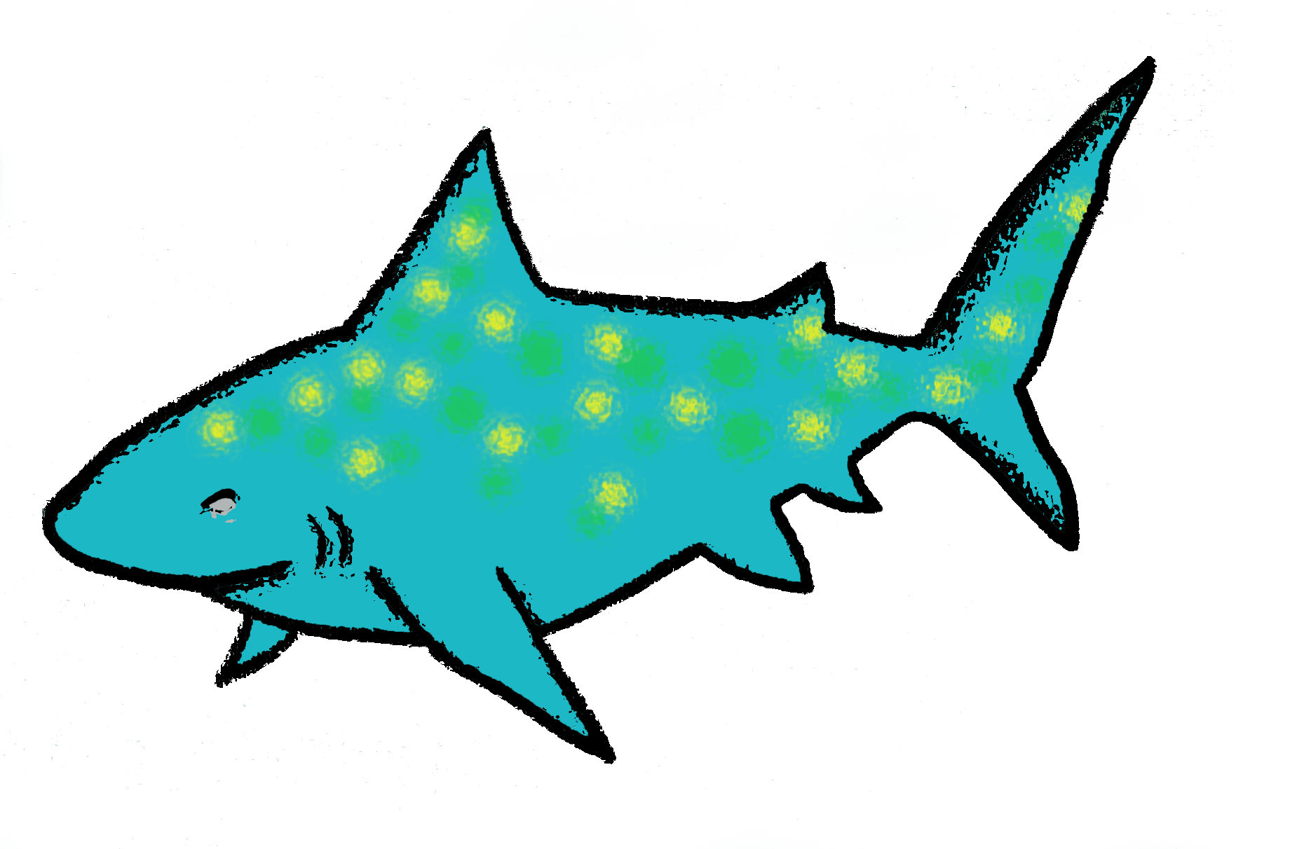 Forever Shark - Polka Dot1 Clipart (1860x1212), Png Download