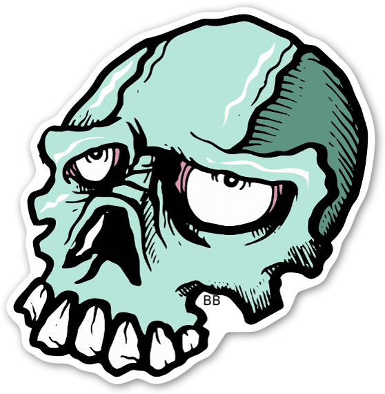 Bobby Indibone Skull Stickers Labels Decals Clipart (590x600), Png Download
