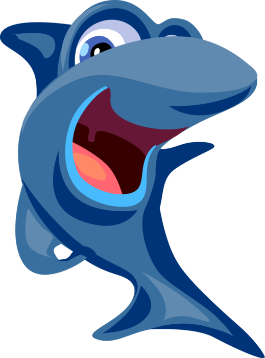 Vector Illustration Of Cartoon Marine Predator Shark Clipart (519x700), Png Download