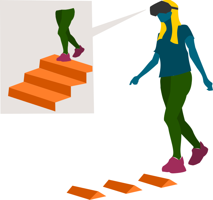 Virtual Reality Stair Navigation For Rehabilitative Clipart (726x682), Png Download