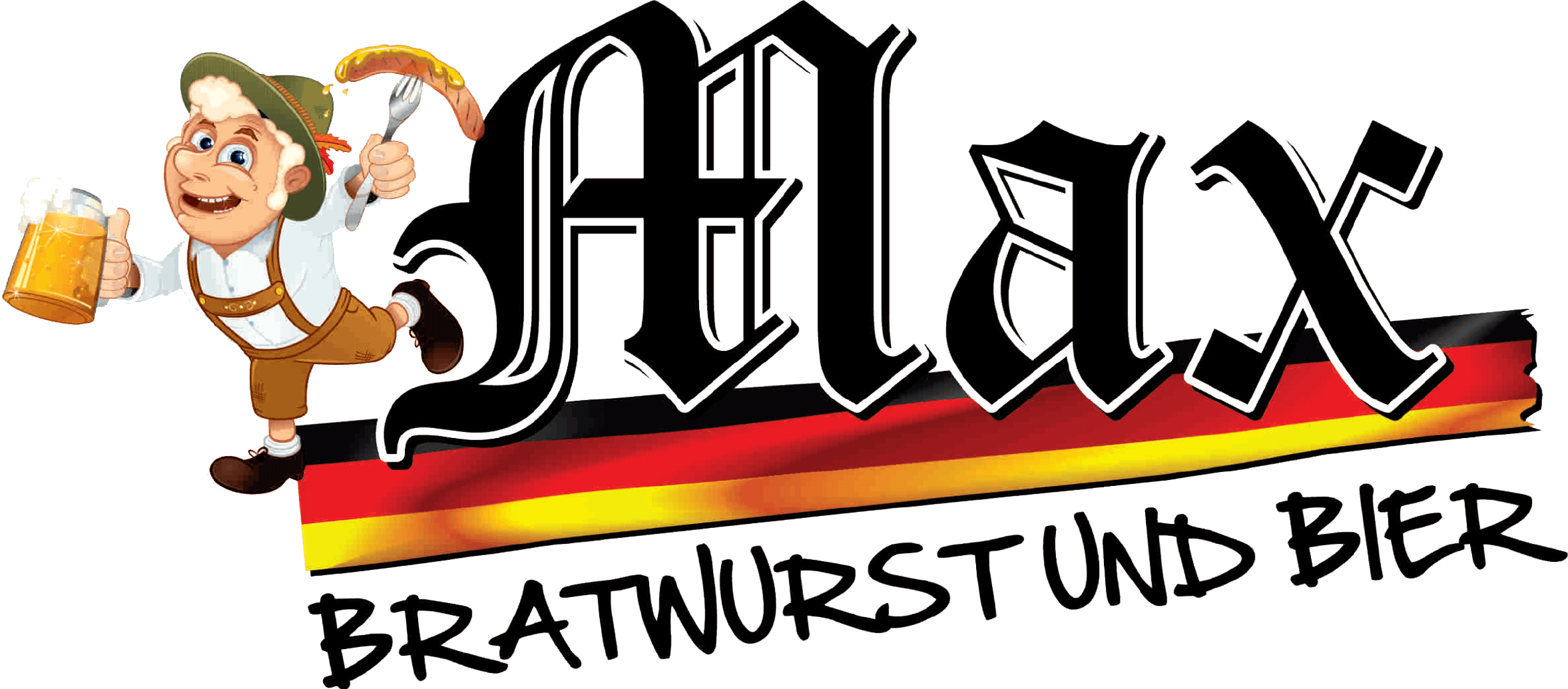 Max Bratwurst Und Bier Clipart (2355x1035), Png Download