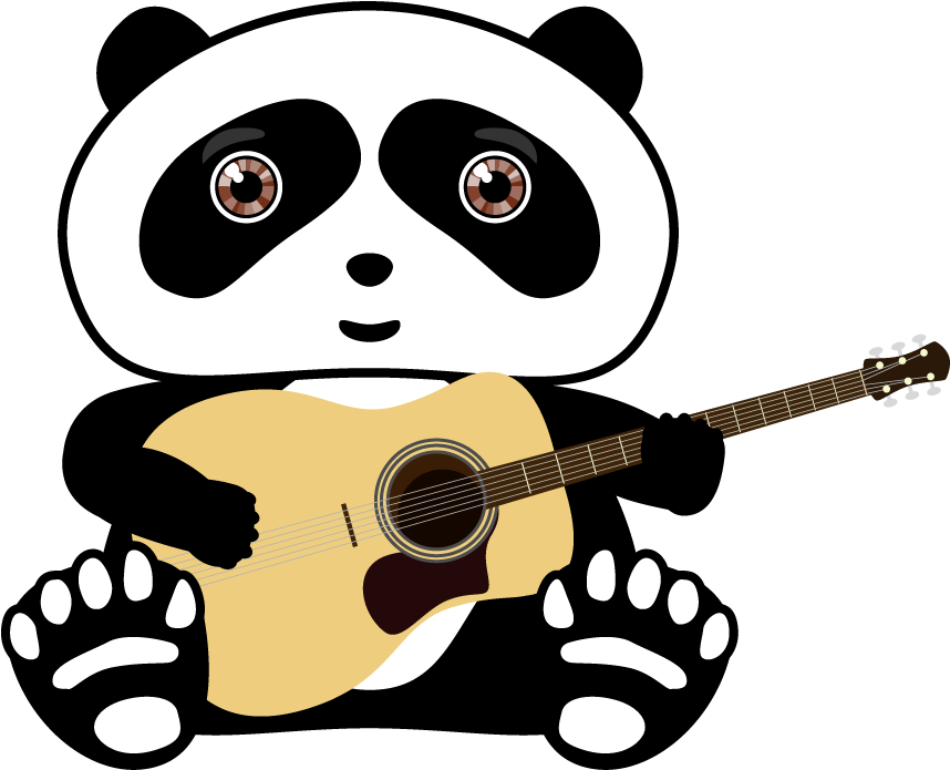 Giant Panda T-shirt Red Panda Guitar Clipart (858x695), Png Download