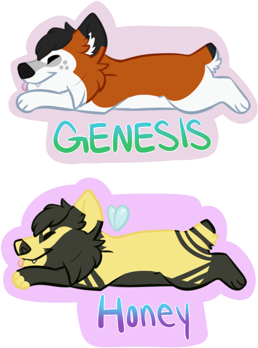 Multi Slot Ych Corgi Badges Clipart (540x731), Png Download