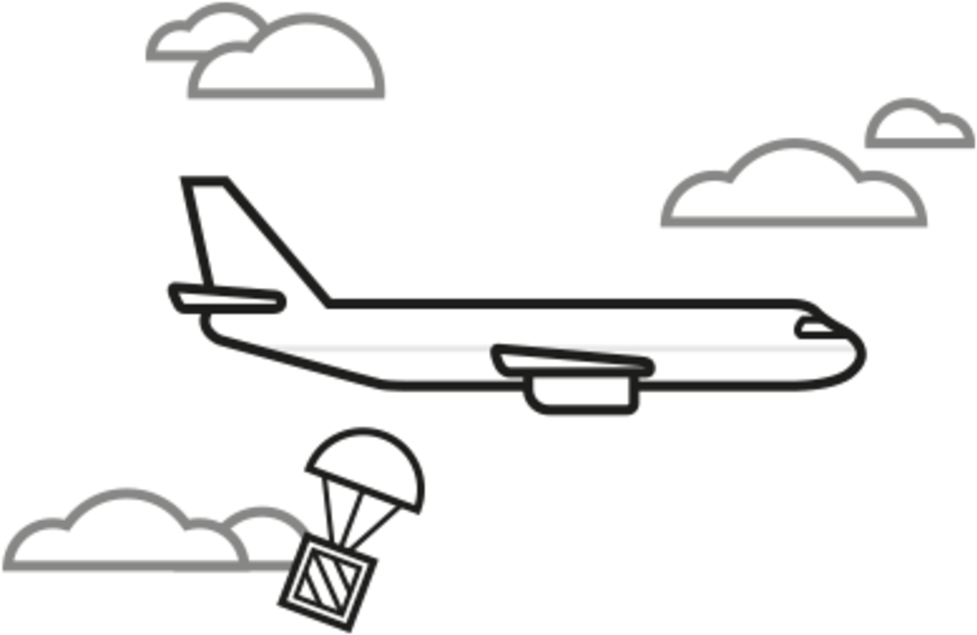 Airplane Clip Air Freight - Png Download (1000x1000), Png Download