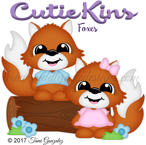 Cutiekins-foxes Clipart (600x600), Png Download