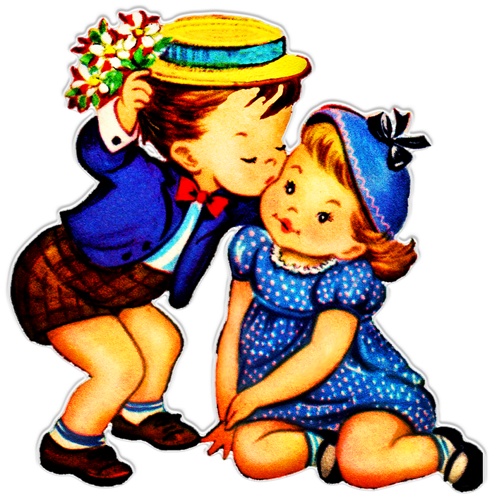 Kissing Clipart Kind Child - Png Download (720x720), Png Download