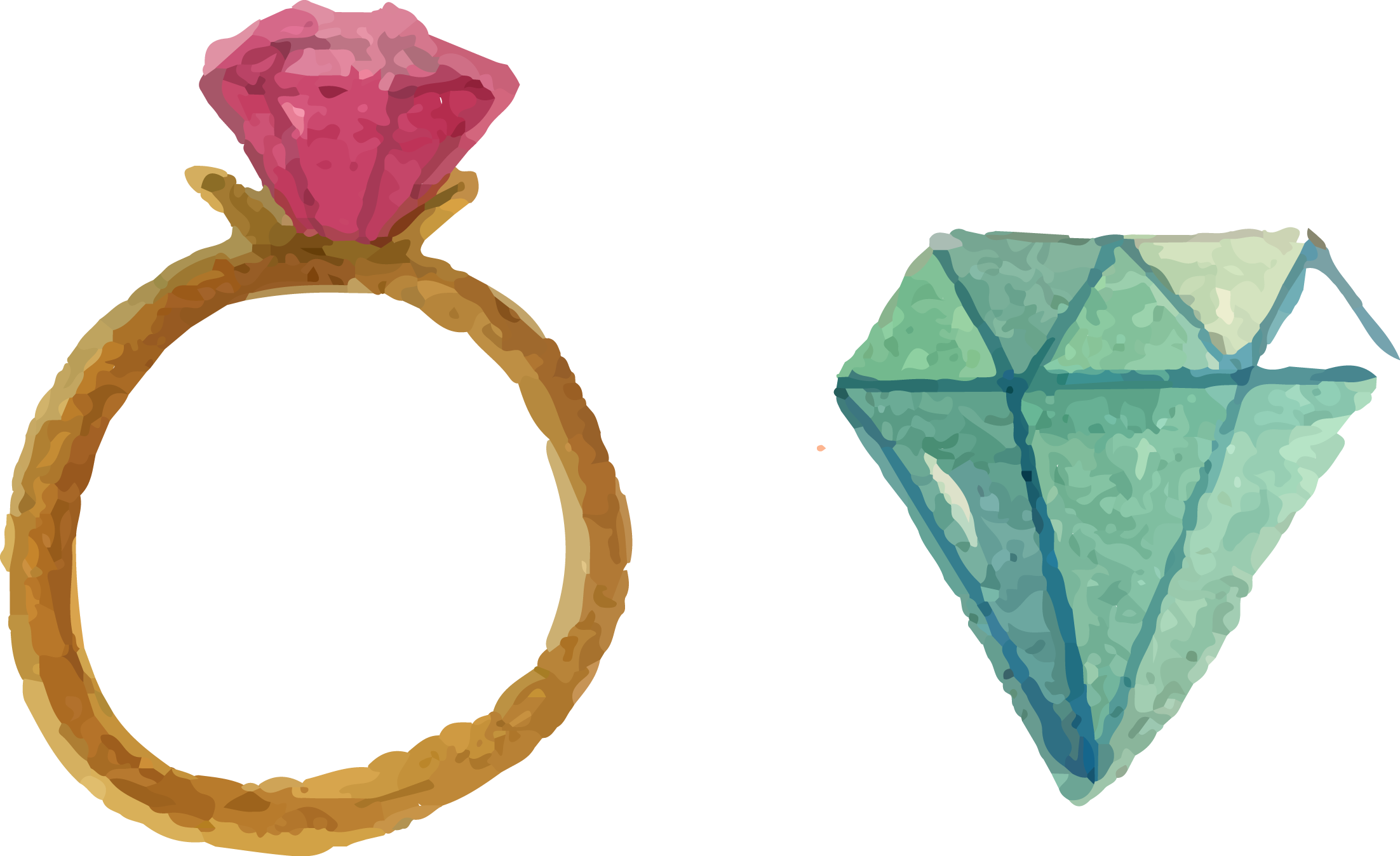 Collection Of Free Ring Drawing Watercolor Clipart (2204x1348), Png Download