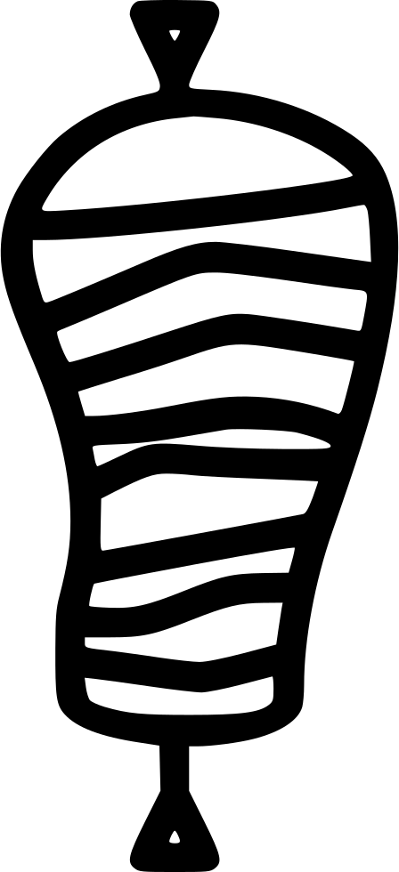 Kebab Meat Fast Comments Clipart (448x980), Png Download