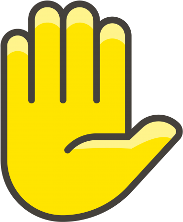 Raised Hand Emoji Clipart (866x650), Png Download