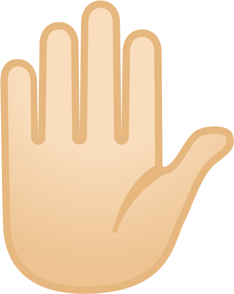 Raised Hand Light Skin Tone Icon Clipart (1024x1024), Png Download