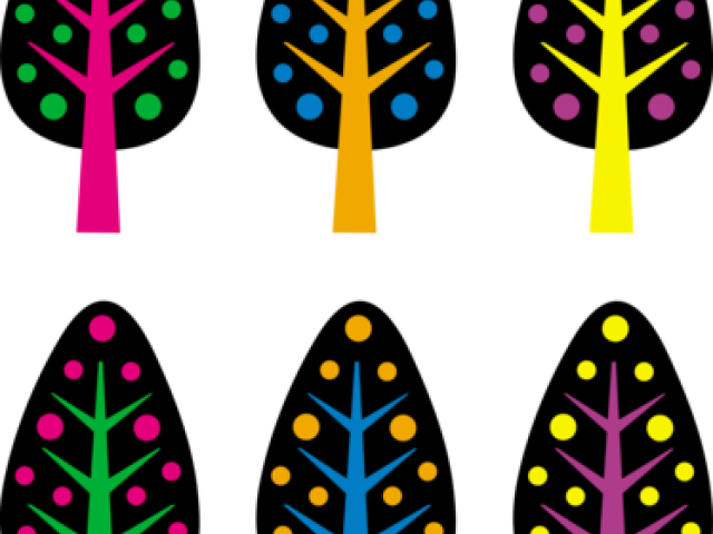 Neon Clipart Colored Tree - Png Download (640x480), Png Download