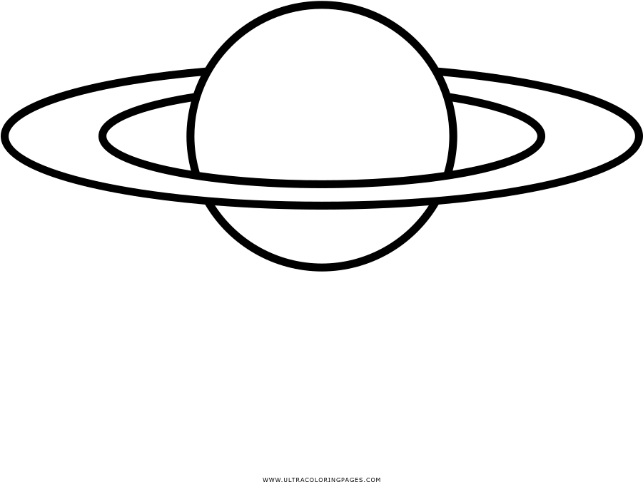 Saturn Coloring Page Clipart (1000x1000), Png Download