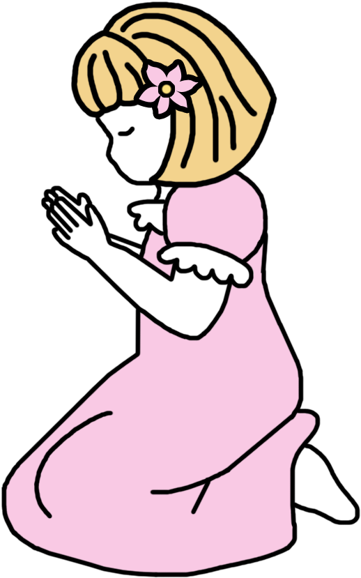 Praying Girl Christian Religious Prayer Plaque Gift Clipart (1000x1000), Png Download