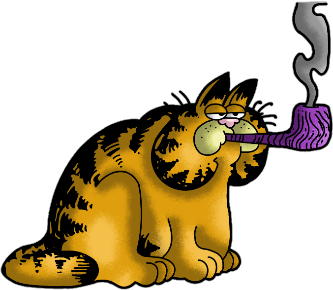 Garfield Smokin A Doobie Clipart (720x720), Png Download