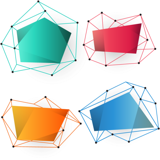 Polygonal Banner Set Art Clipart (640x640), Png Download