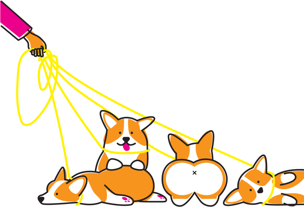 Lazy Corgis Clipart (1000x750), Png Download