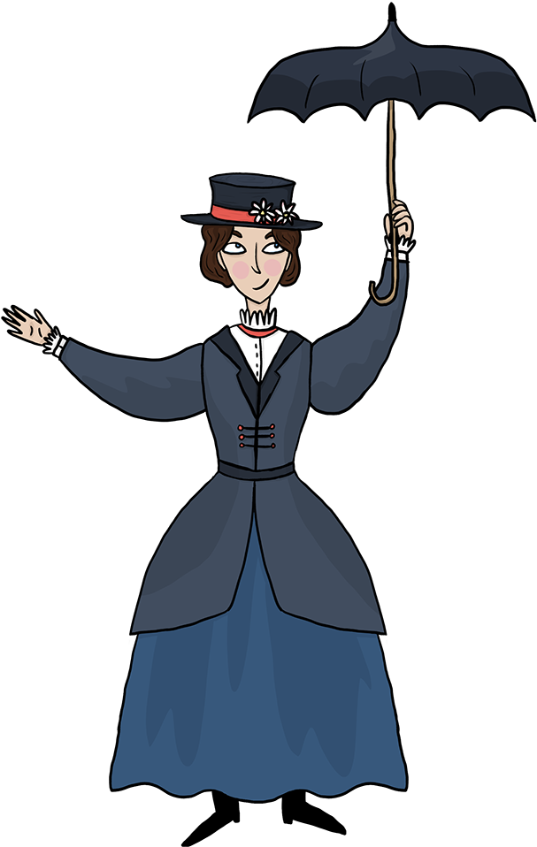 Mary Poppins Illustration For App Animation Clipart (1200x1200), Png Download