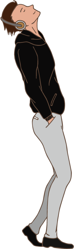 A Man Listens To Music With Headphones Clipart (842x842), Png Download