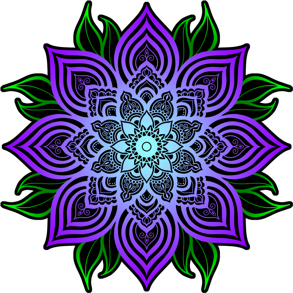 Blue And Purple Flower Pattern Circle Hd Clipart (1000x1000), Png Download