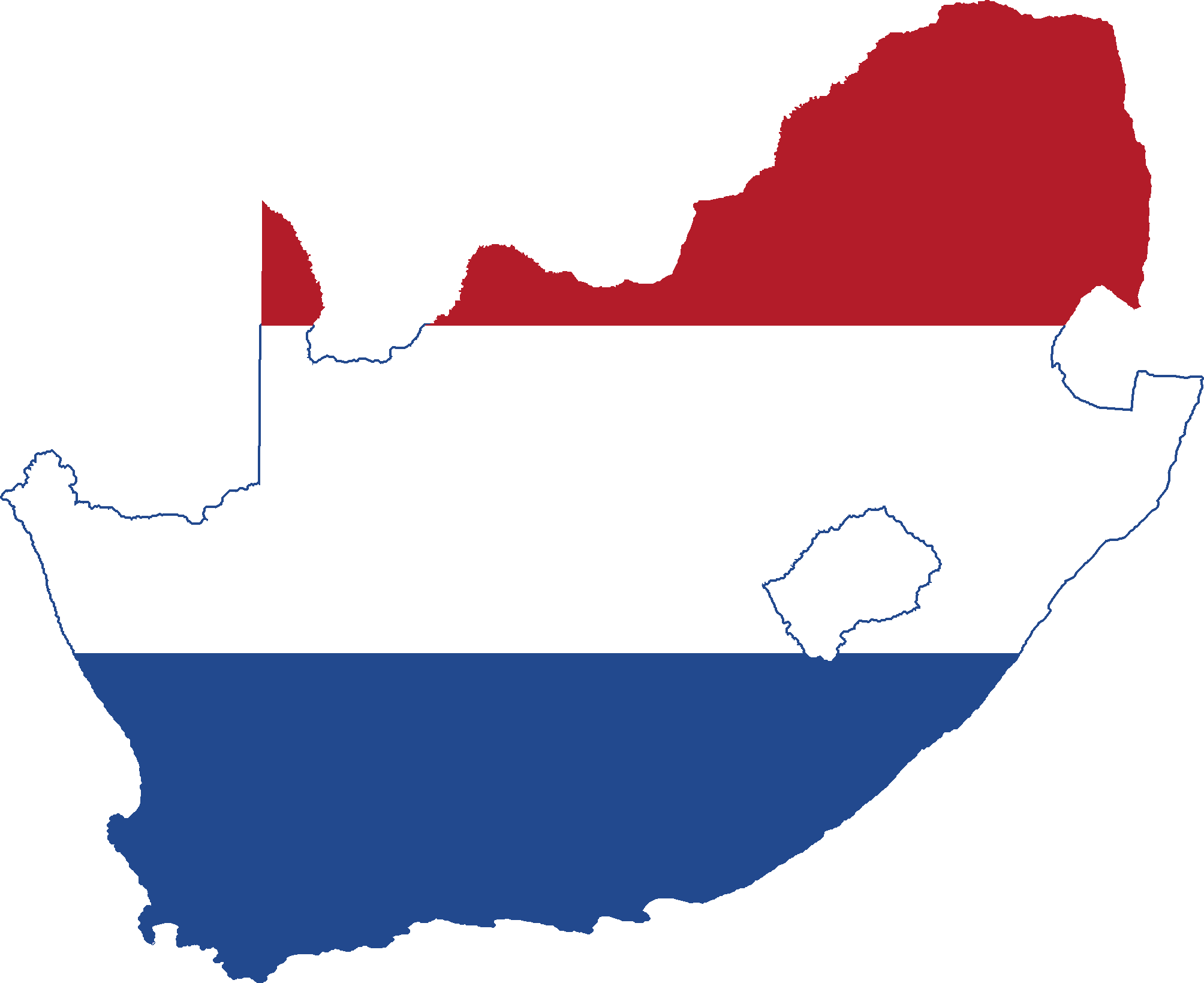 Flag Map Of South Africa Clipart (2008x1639), Png Download