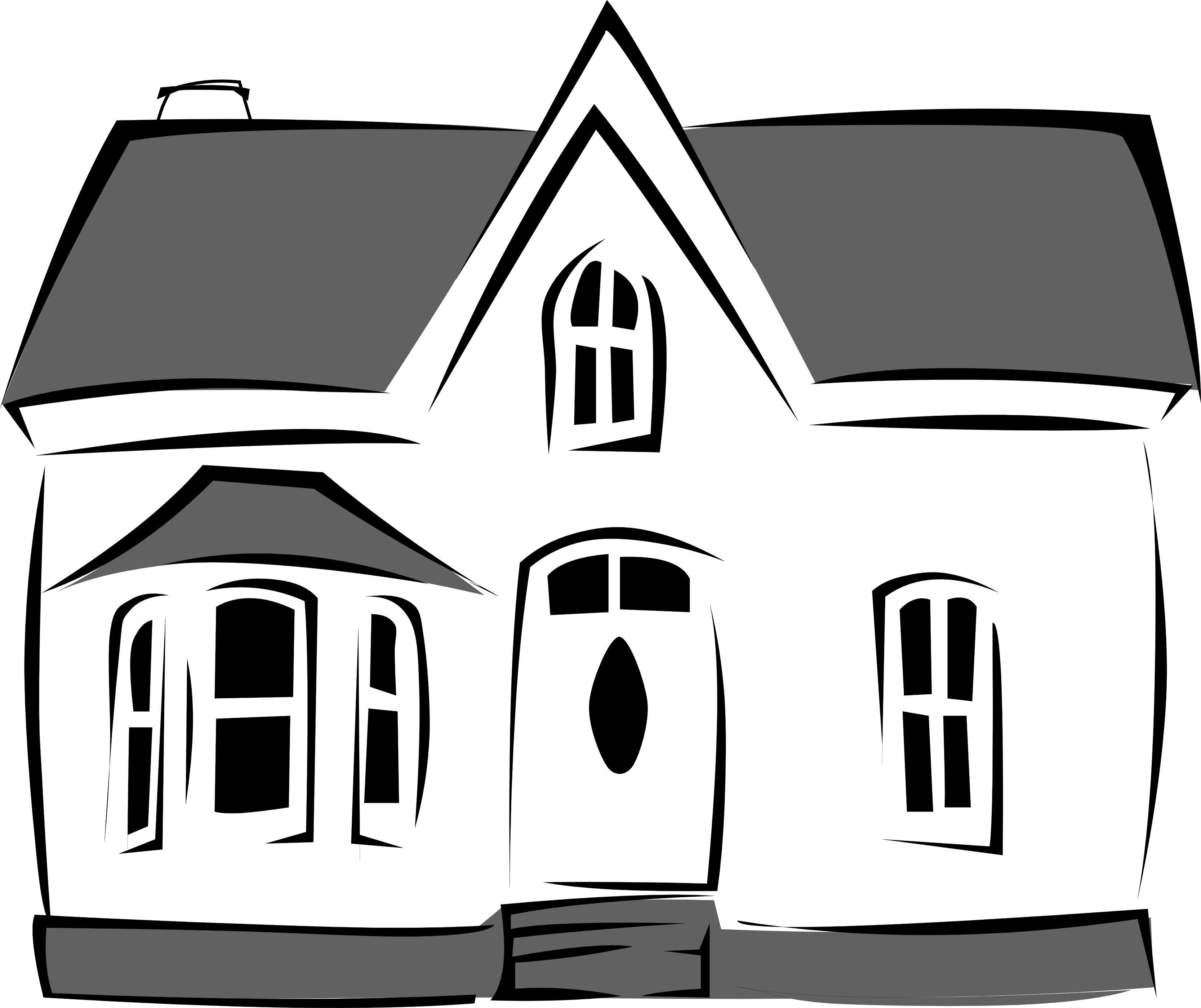 Yard Black And White Clip Art - Png Download (3333x2796), Png Download