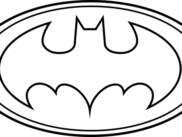 Batman Logo Line Art Clipart (640x480), Png Download
