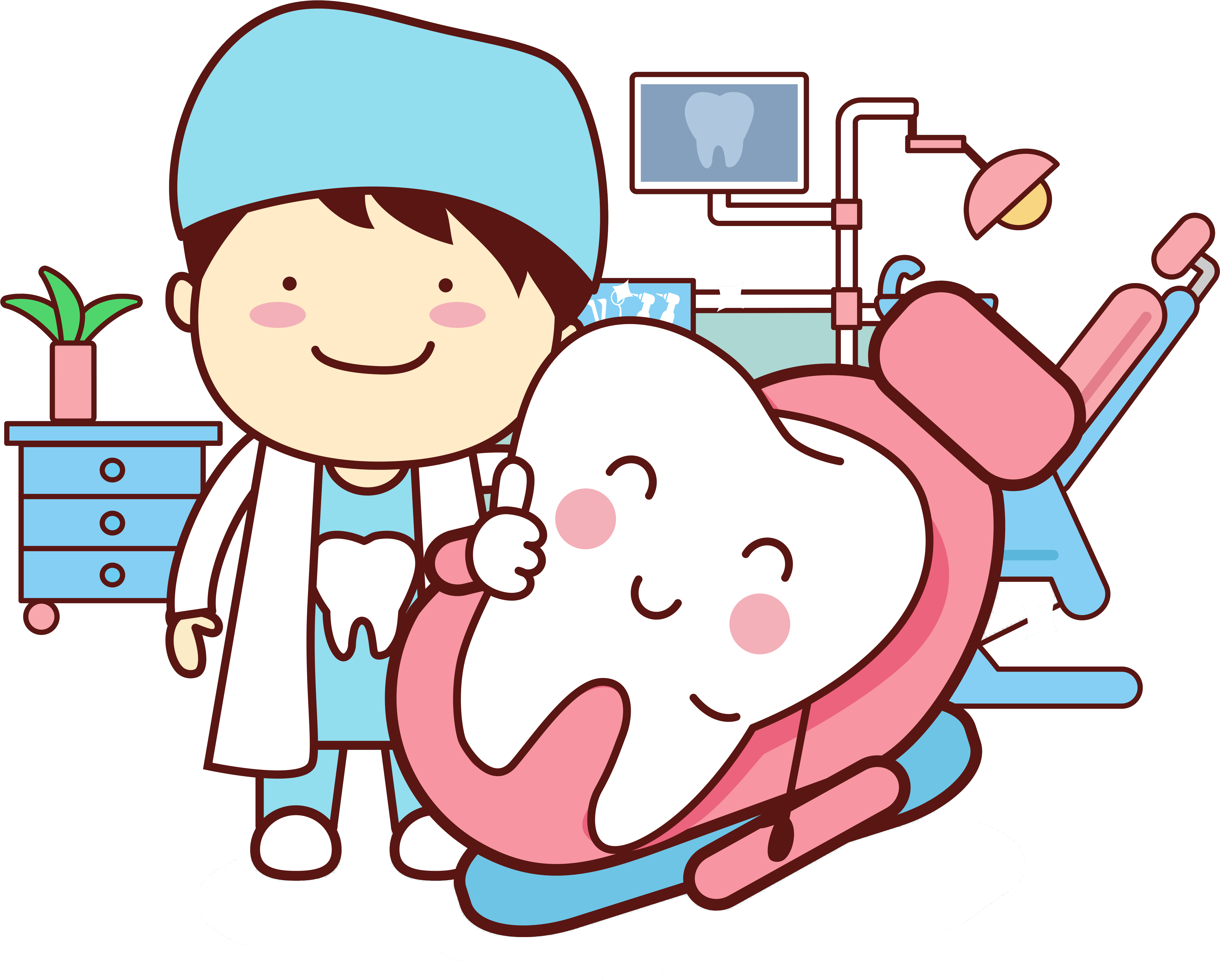 Dentistry Human Tooth Cartoon Clipart (5000x5000), Png Download