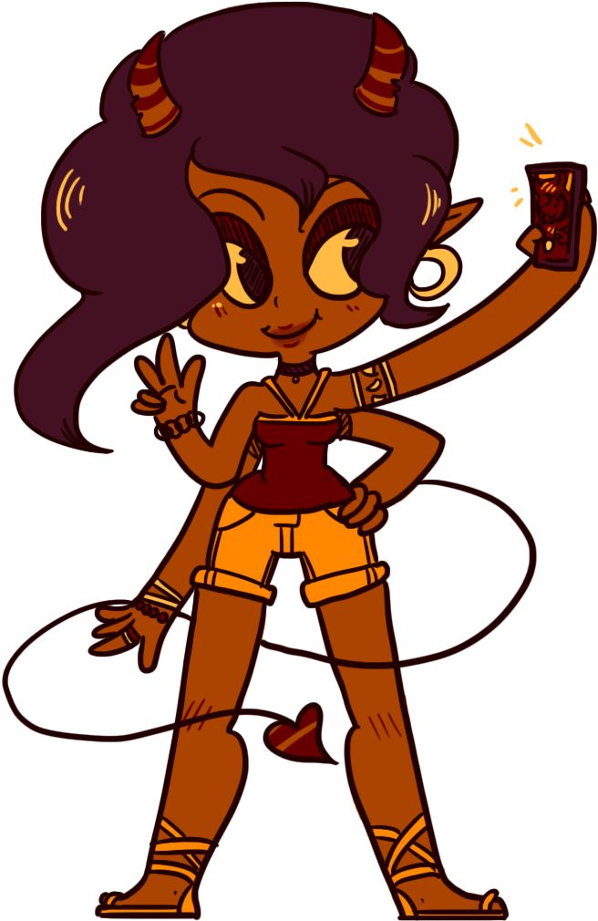 Selfie Demon Clipart (940x1113), Png Download