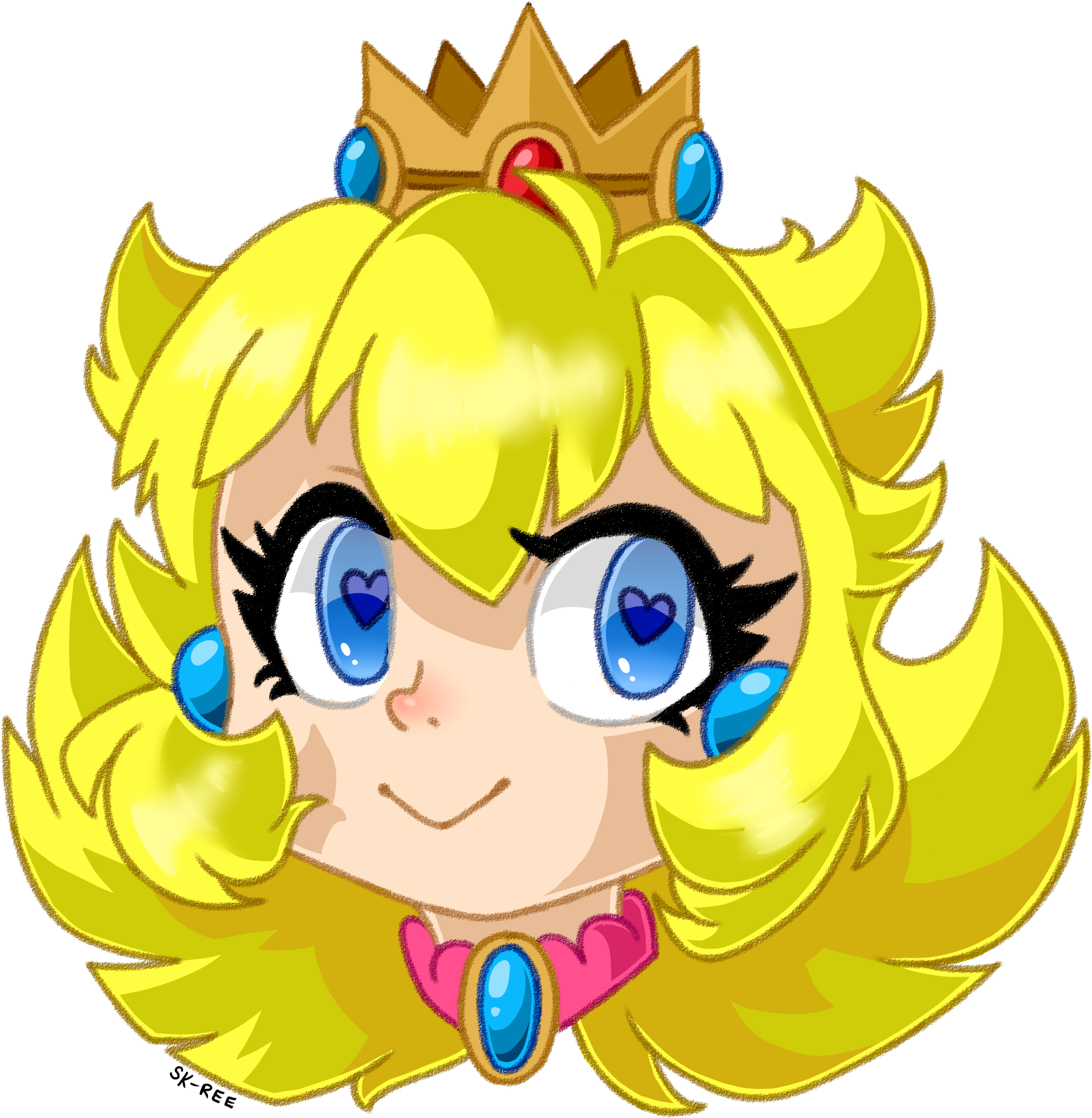 Princess Peach Headshot Clipart (2362x2418), Png Download
