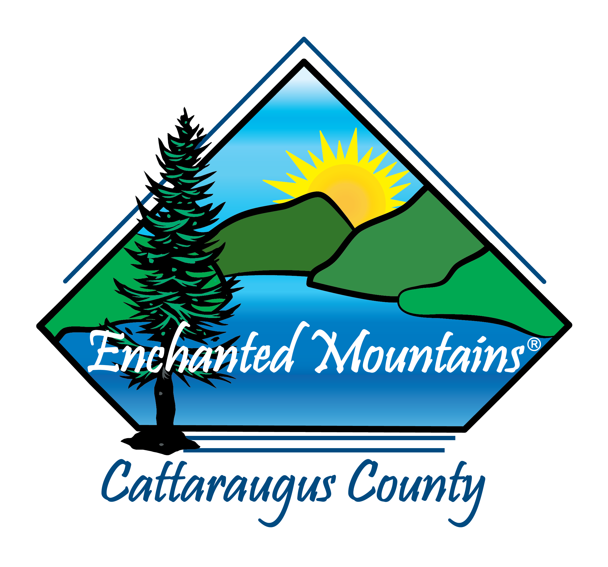 Enchanted Mountains Logo With Glow Clipart (2417x2238), Png Download