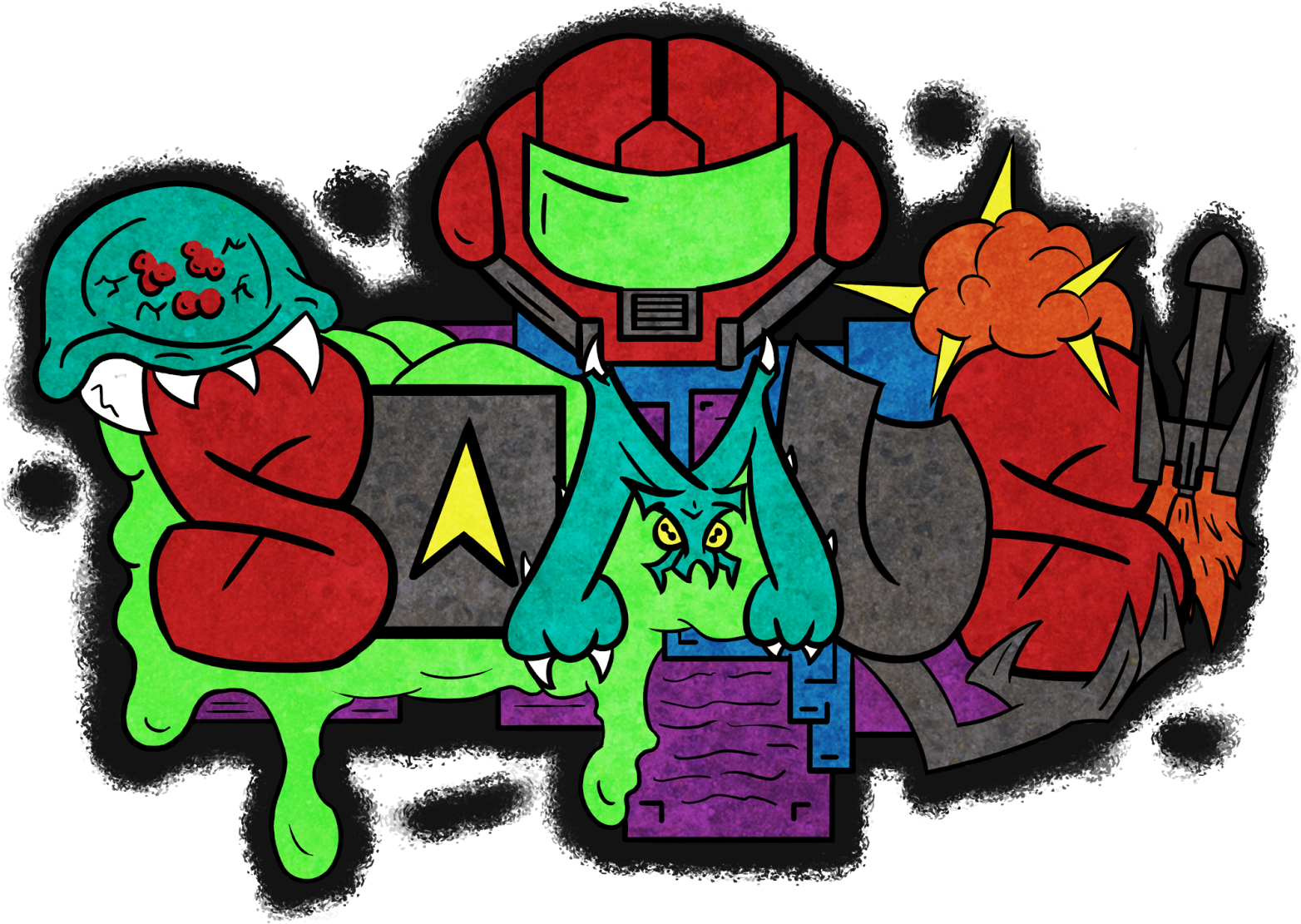 Street Art Samus Clipart (1600x1280), Png Download