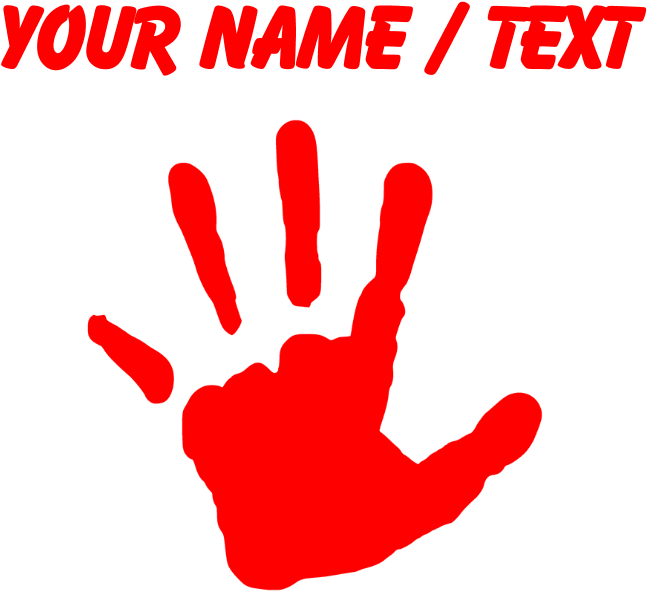 Custom Red Handprint Long Sleeve T-shirt Clipart (700x700), Png Download