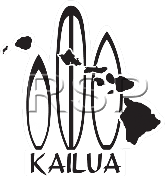 Decal Surfboard Kailua Surf Clipart (600x600), Png Download