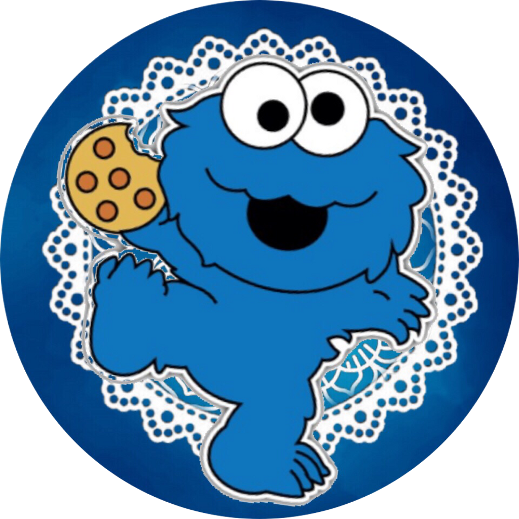 Cookie Monsterrrr Cookiemonster Icon Edit Circle Overla Clipart (1024x1023), Png Download